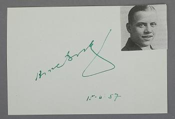 IDROTTSAUTOGRAFER I ALBUM, 36 st, bla Sebastian Coe, Birger Ruud, Hjalmar Andersen.