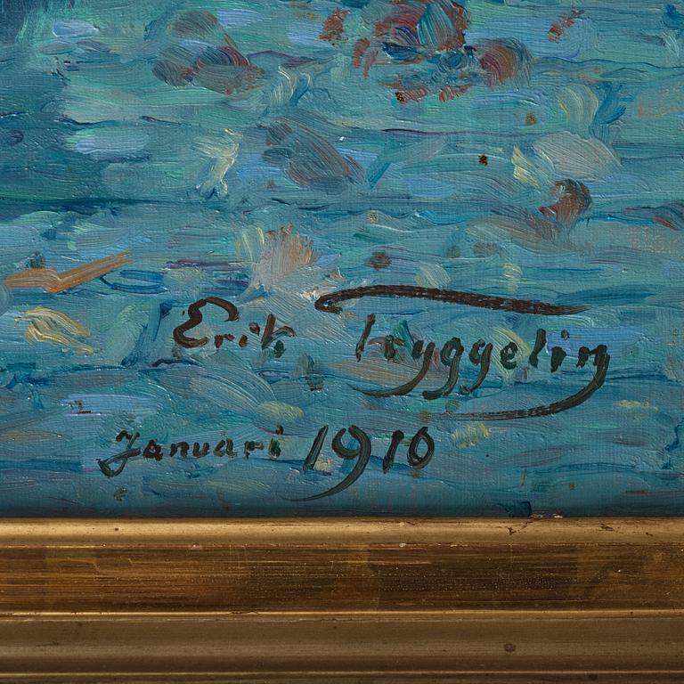 ERIK TRYGGELIN, olja på duk, signerad Erik Tryggelin och daterad Hötorget januari 1910.