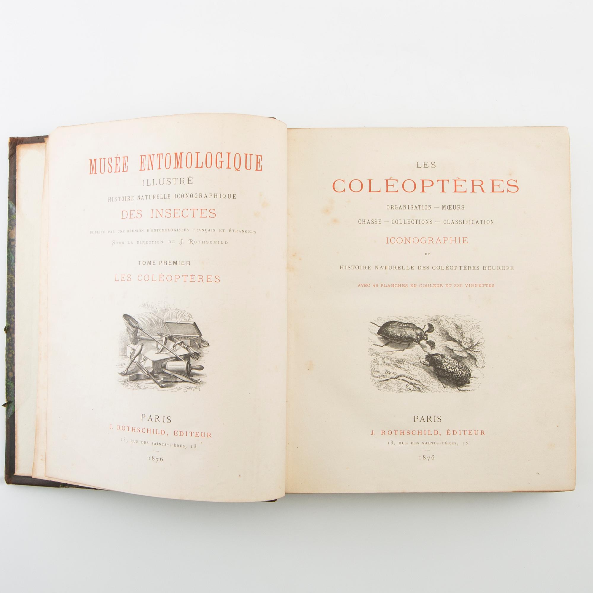 "Les Coléoptères..." & "Table Alphabetique .... Coléoptères", 2 volumes, Paris 1876 & 1875.