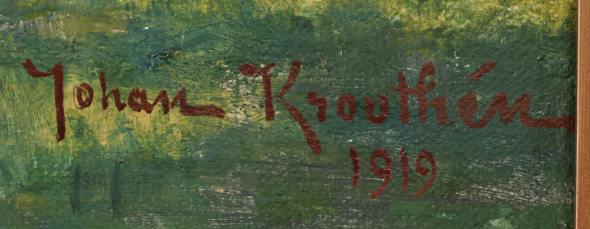 JOHAN KROUTHÉN, olja på duk, signerad.