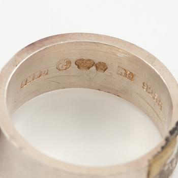 Lars Arby, four rings, sterling silver, Gothenburg 1967, 1969 and 1976.