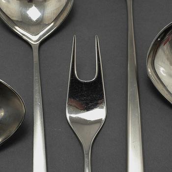 64 items of cutlery, designed by Tias Eckhoff for Gense/Dansk Knivfabrik in Lundtofte, 20th century.