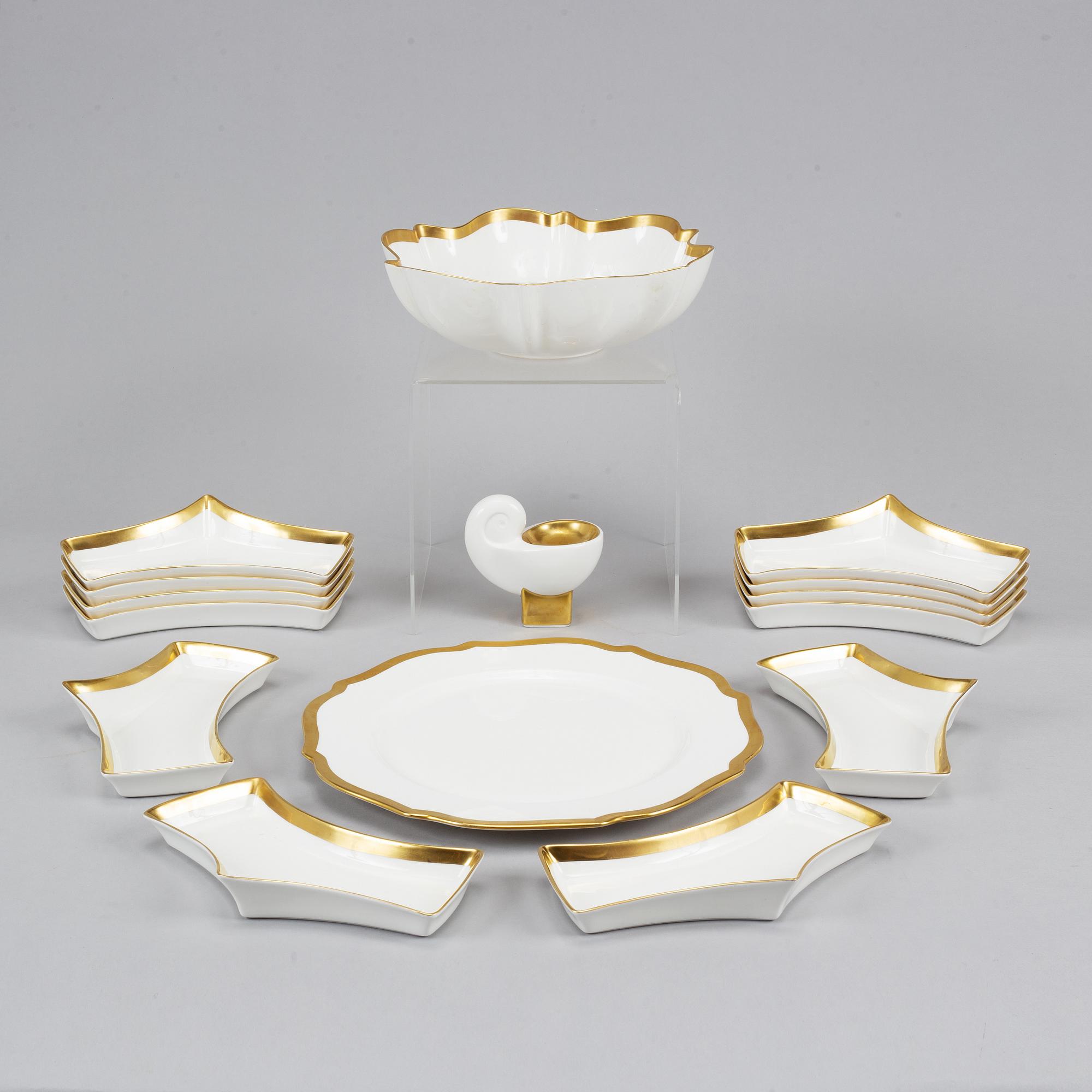 Karin Björquist, a 15 pieces porcelain service, "Nobel", Rörstrand, Sweden.