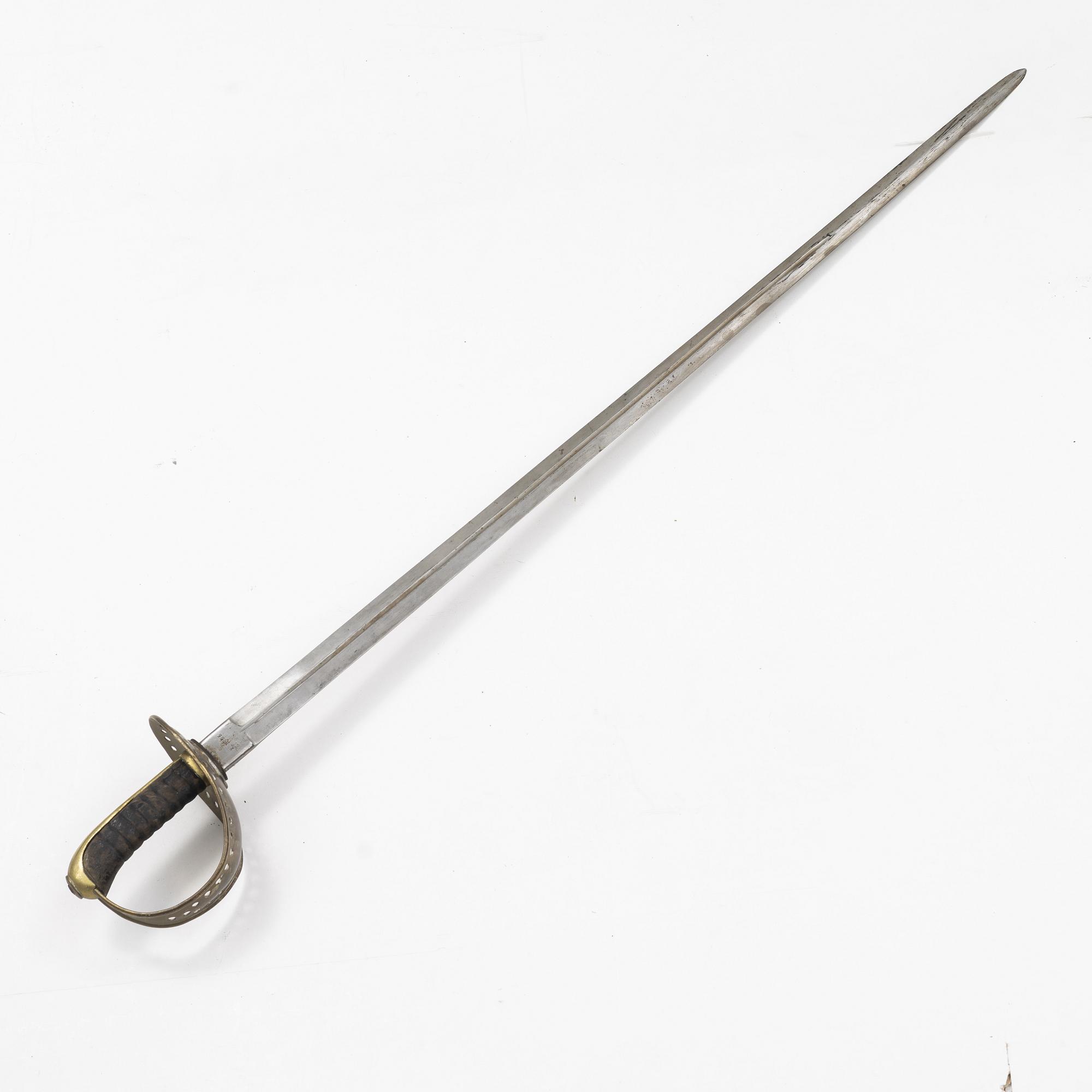 A Swedish cavalry sword with scabbard, 1893 pattern.
