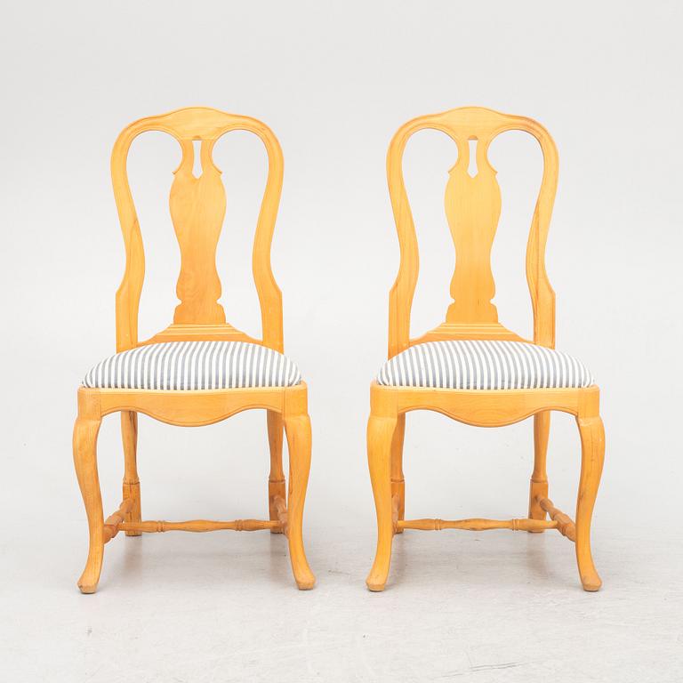 Chairs, 6 pcs, Rococo style, Stolmannen, Stockholm, 1990s.