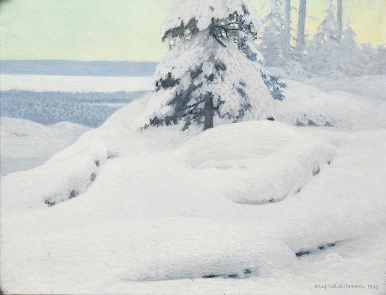 Olof Walfrid Nilsson, Winter day in the forest, motif from Värmland.