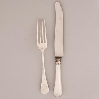 CUTLERY SET, 12 pcs, RNJ Lassen Germany, turn of the century 1900.