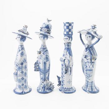 Björn Wiinblad, Figures, 4 pieces, "The Four Seasons", Denmark, 1987-88.