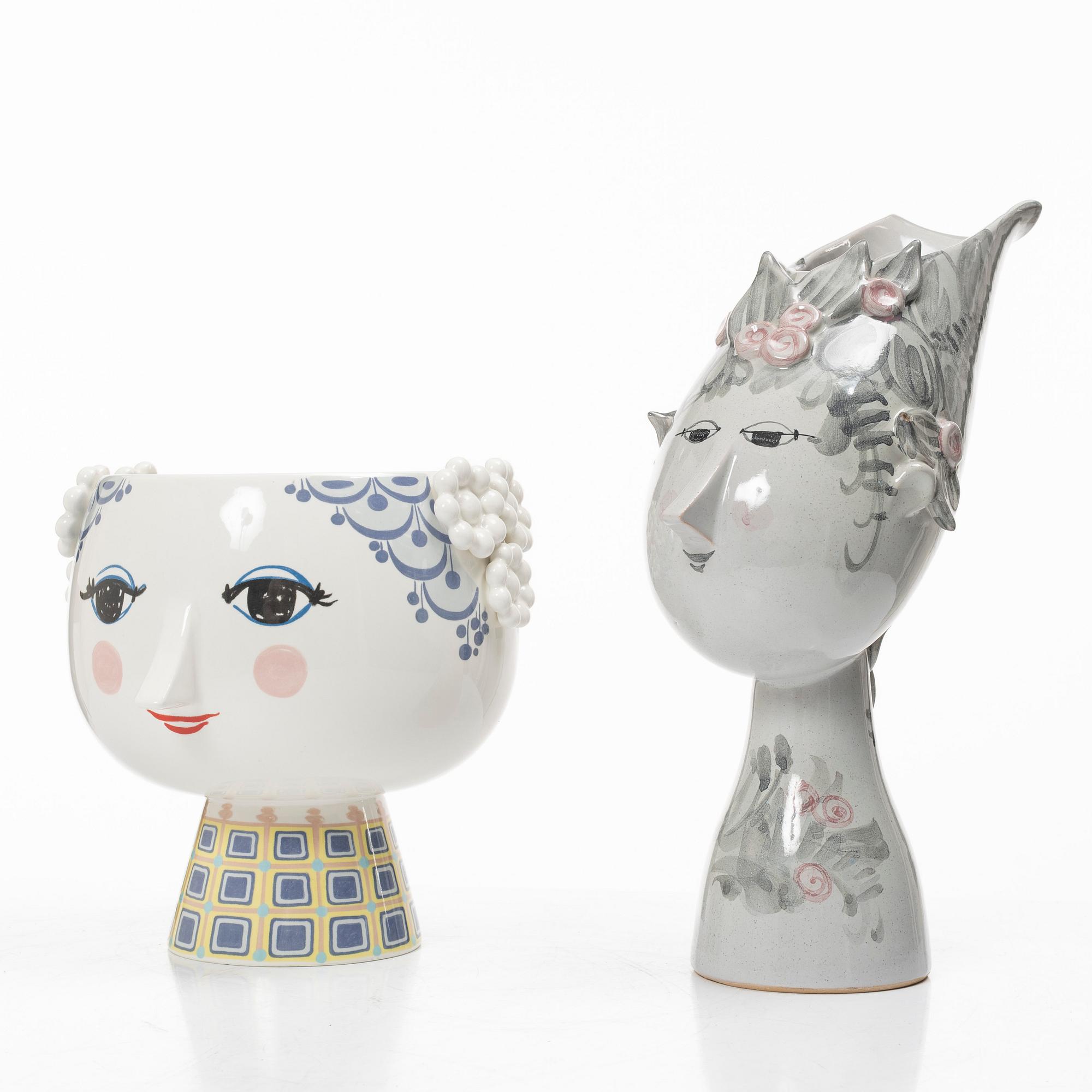 Björn Wiinblad, two vases, including 'Eva', rosendahl Design Group, Denmark.