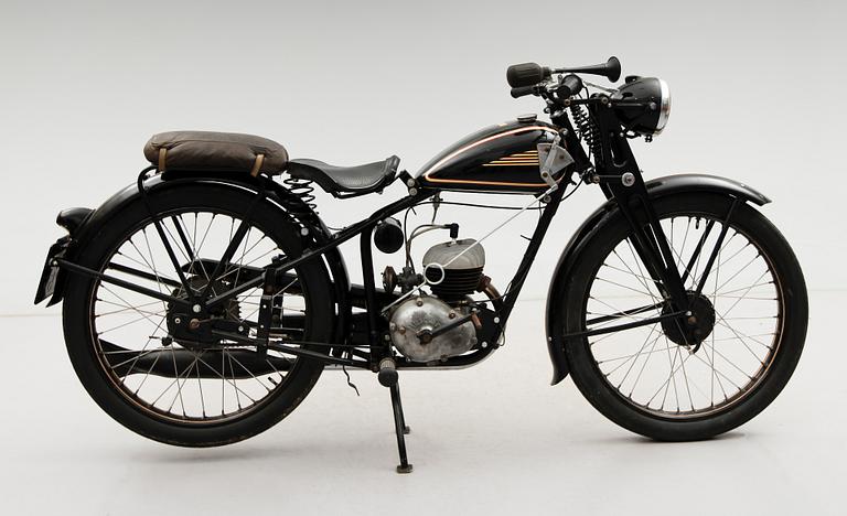 MOTORCYKEL, Husqvarna, Rödmyra, 1949.