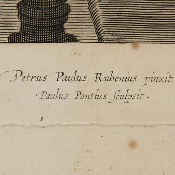 PETER PAUL RUBENS, efter, kopparstick, 1700-tal.