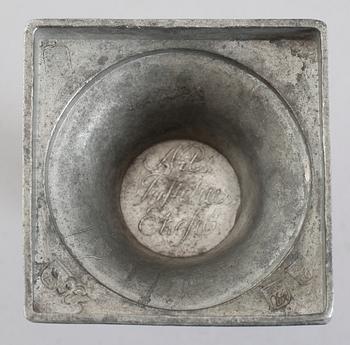 LJUSSTAKE, tenn, Nils Justelius, Ekesiö 1828.