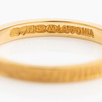 Lapponia, ring 18K guld med en åttkantslipad diamant, Finland 1978.