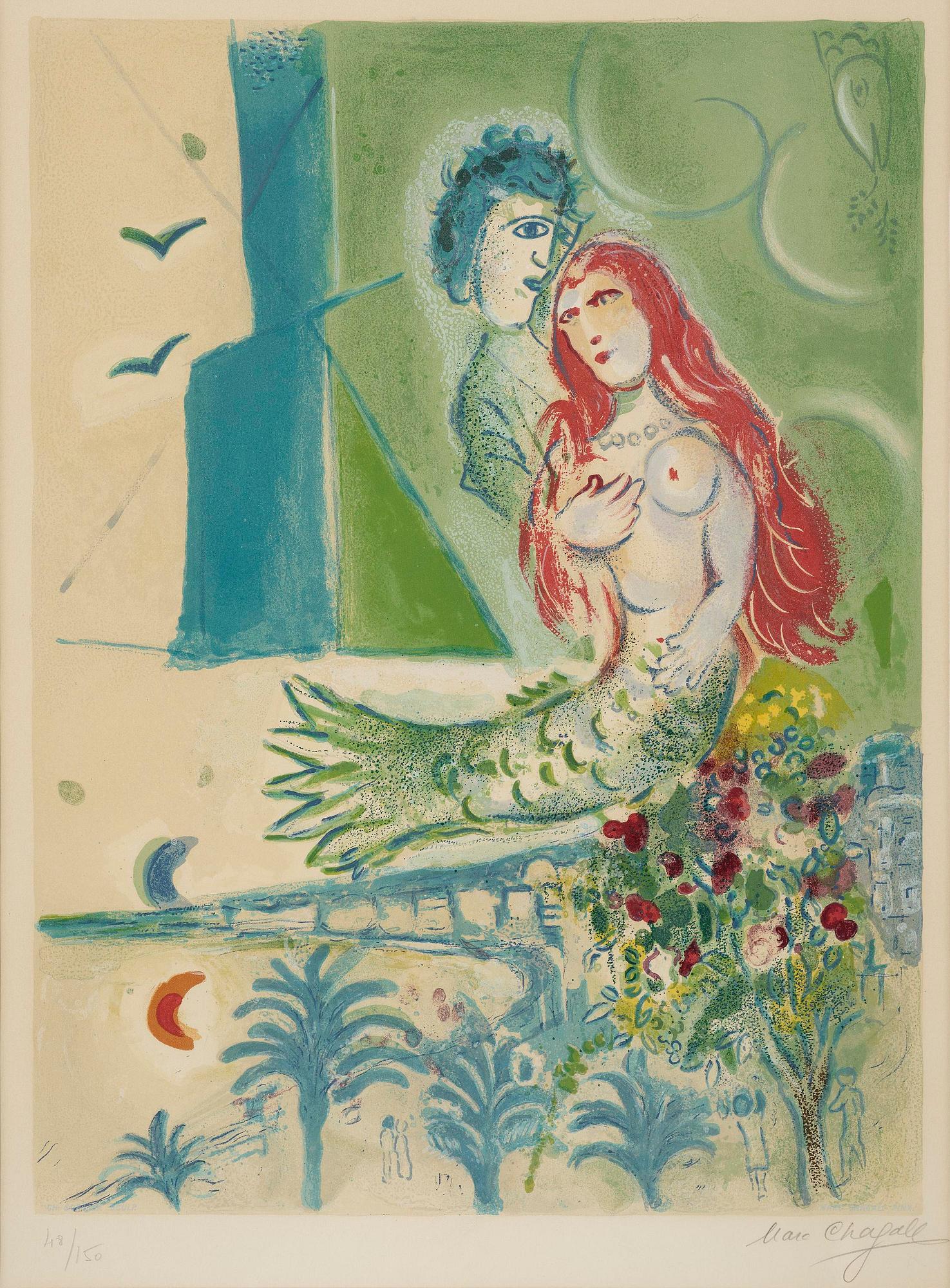 Marc Chagall, efter, "Sirène au poète", ur 'Nice et la Côte d'Azur'.