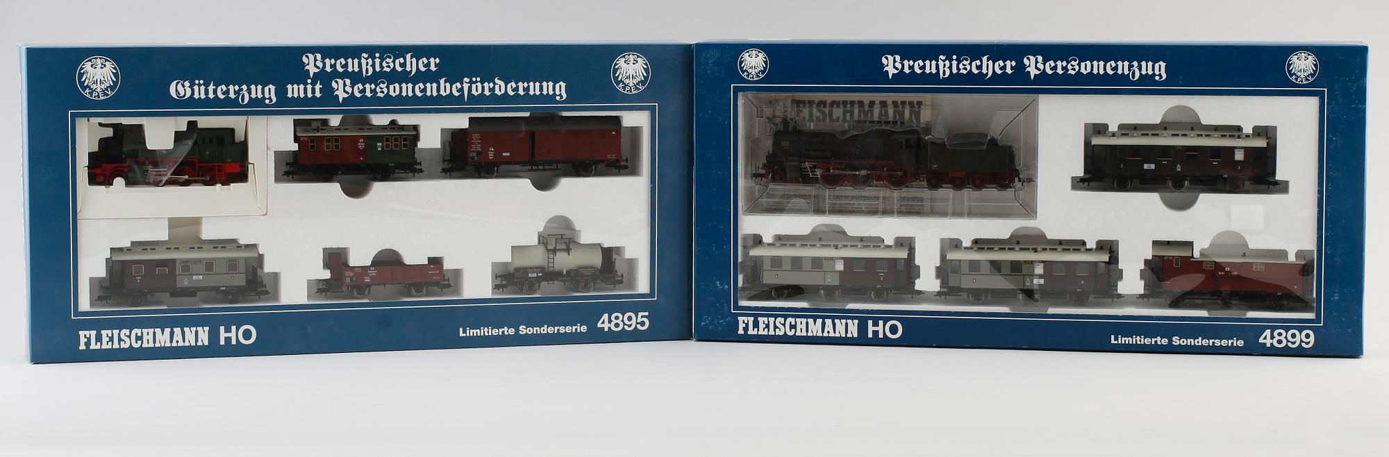 MODELLTÅGSSET, 2 st, Fleischmann, Tyskland.