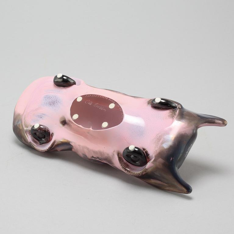 A glass sculpture by Olle Bronzén for Kosta Boda, limited edition 300, signed.