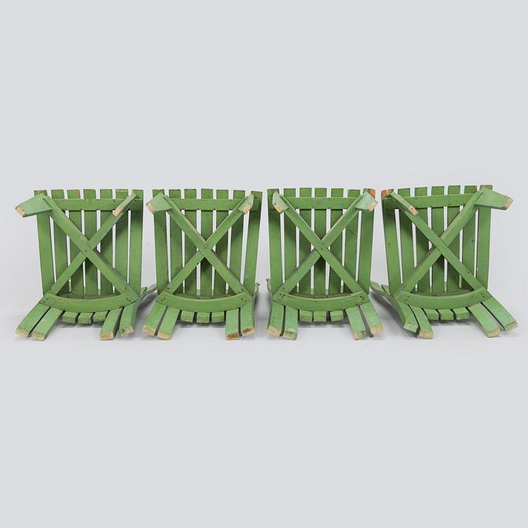 Alvar & Aino Aalto, Four early 1950s 'Aurinko' (Sun-serial) garden chairs, model 910  for O.Y. Huonekalu- ja Rakennustyötehdas A.B.