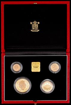SAMLARMYNT, 4 st, 22k guld,  Royal Mint, England, 1999. Vikt 68 g.