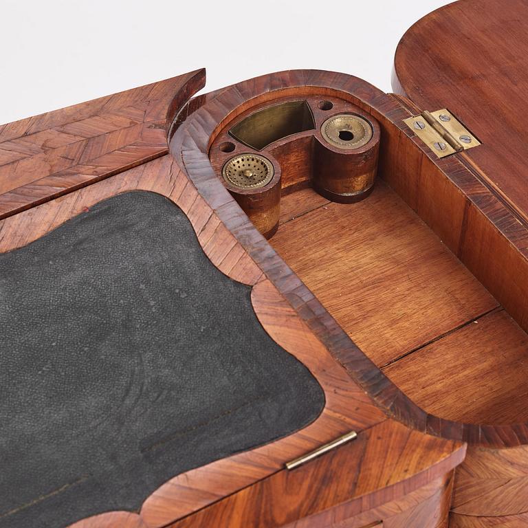 A Rococo rosewood parquetry poudreuse by C. Linning (master in Stockholm 1744-79).