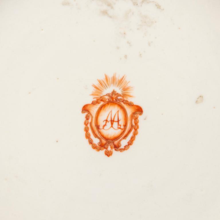 Tallrikar ett par Kina sent 1700-tal porslin.