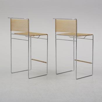 GIANDOMENICO BELOTTI, a pair of 'Spaghetti' bar chairs from Fly Line, CMP, Padova, Italy.