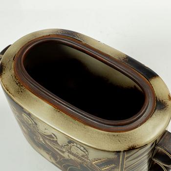 Gunnar Nylund, urna med lock, "Flambé", Rörstrand.