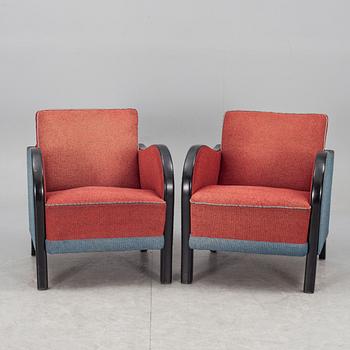 FÅTÖLJER, ett par. Art deco, 1900-talets första hälft.