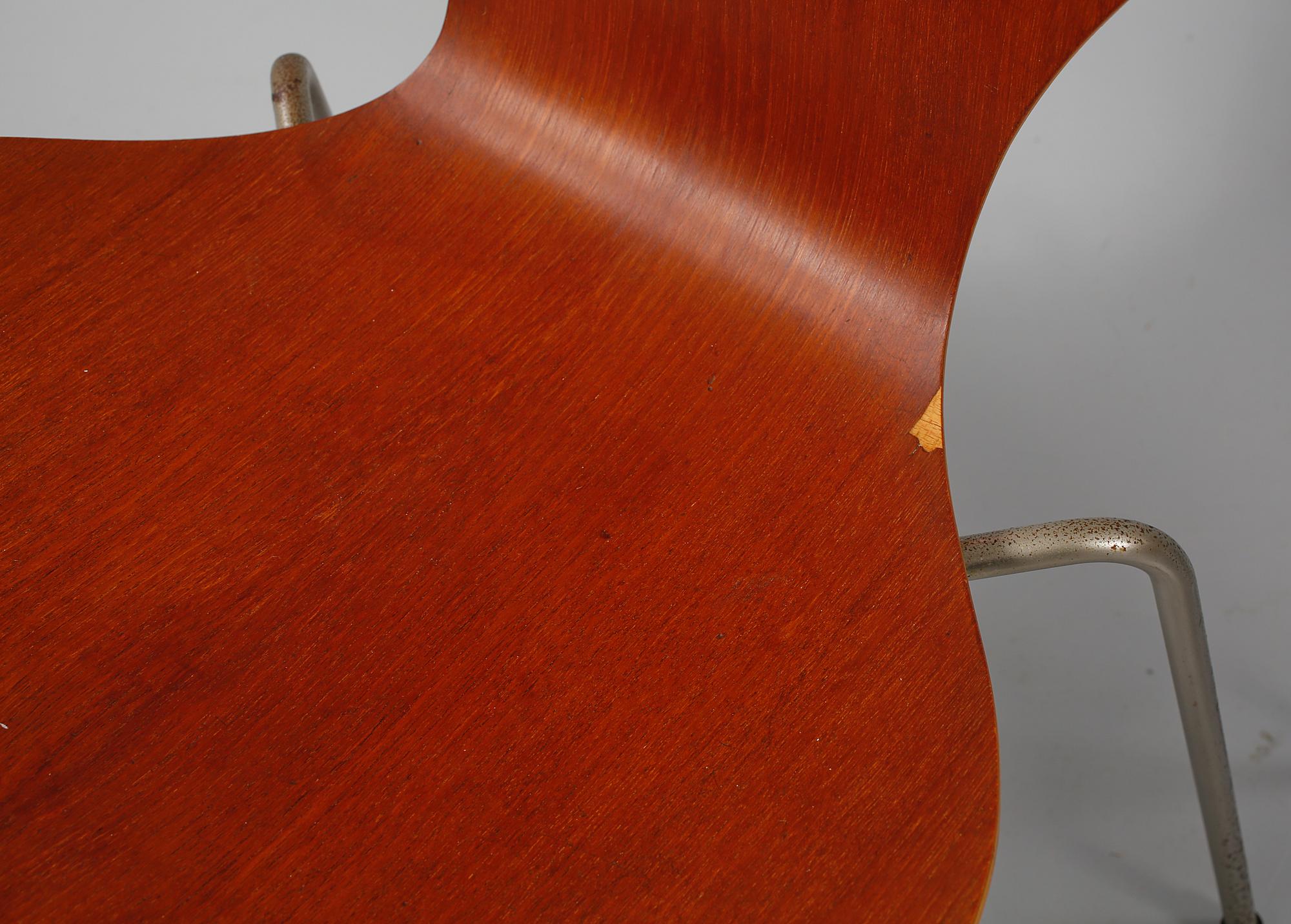 STOLAR, 4 st, "Sjuan", Arne Jacobsen för Fritz Hansen, 1900-talets andra hälft.