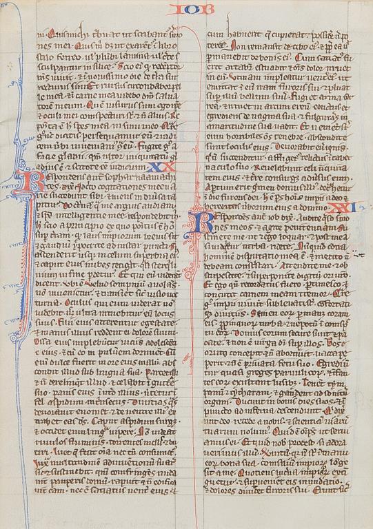 ILLUSTRERAT MANUSKRIPT, Bibel blad, 1200-tal.