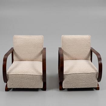 Armchairs, a pair, Art Deco, first half of the 20th century.