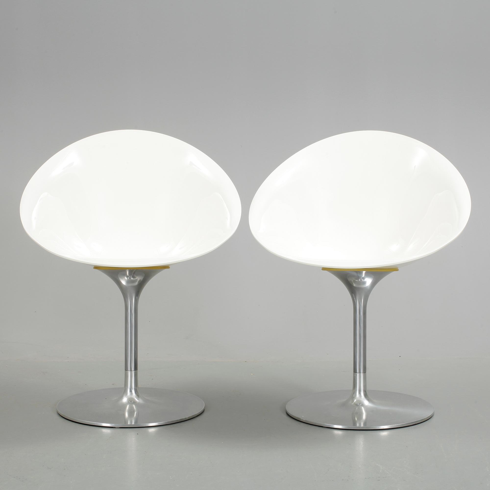 STOLAR, 2 st, "Eros", Philippe Starck för Kartell, Italien, 1900-/2000-tal.