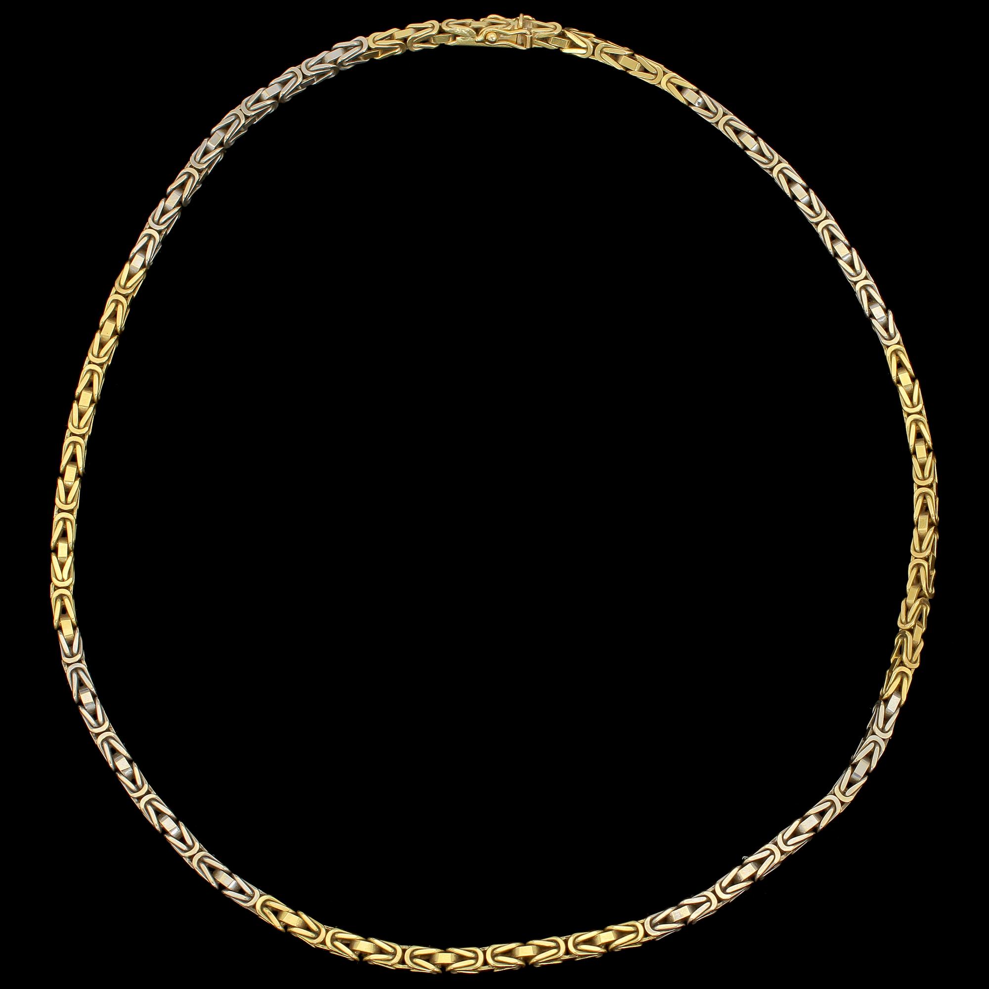 HALSLÄNK, 18k guld och vitguld, importstämplat. Vikt 53 g.