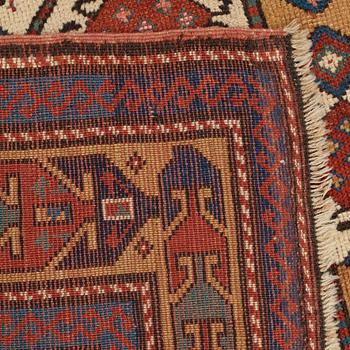 A RUG, an antique Caucasian prayer rug, Czar Russia, ca 144-151 x 103-106 cm.