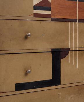 Ingegerd Torhamn, a modernist painted and decorated chest of drawers, Sweden ca 1930.