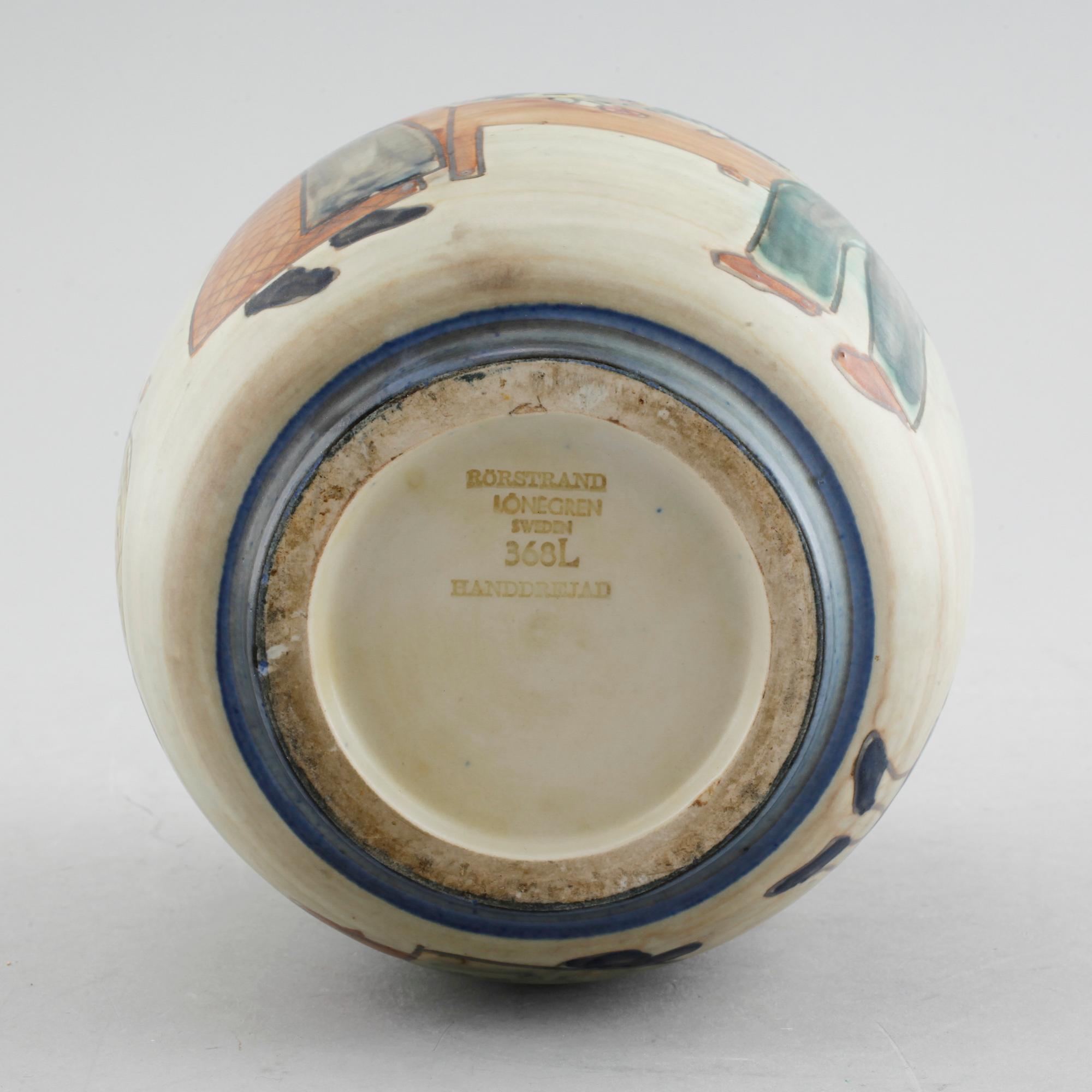 GERTRUD LÖNEGREN, vas, stengods, Rörstrand, 1930/40-tal.