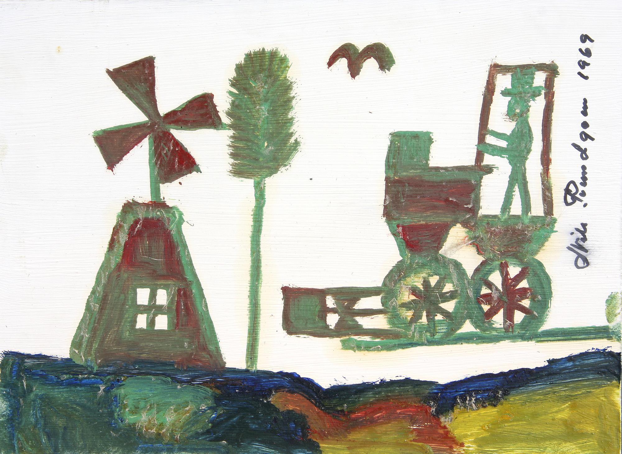 NILS RUNDGREN (Björnjägaren), 3 st blandteknik, sign samt dat "69".