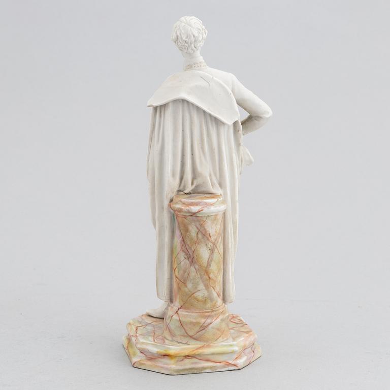 A biscuit porcelain figure, Prague, 1850s, emperor Franz Joseph of Austria.