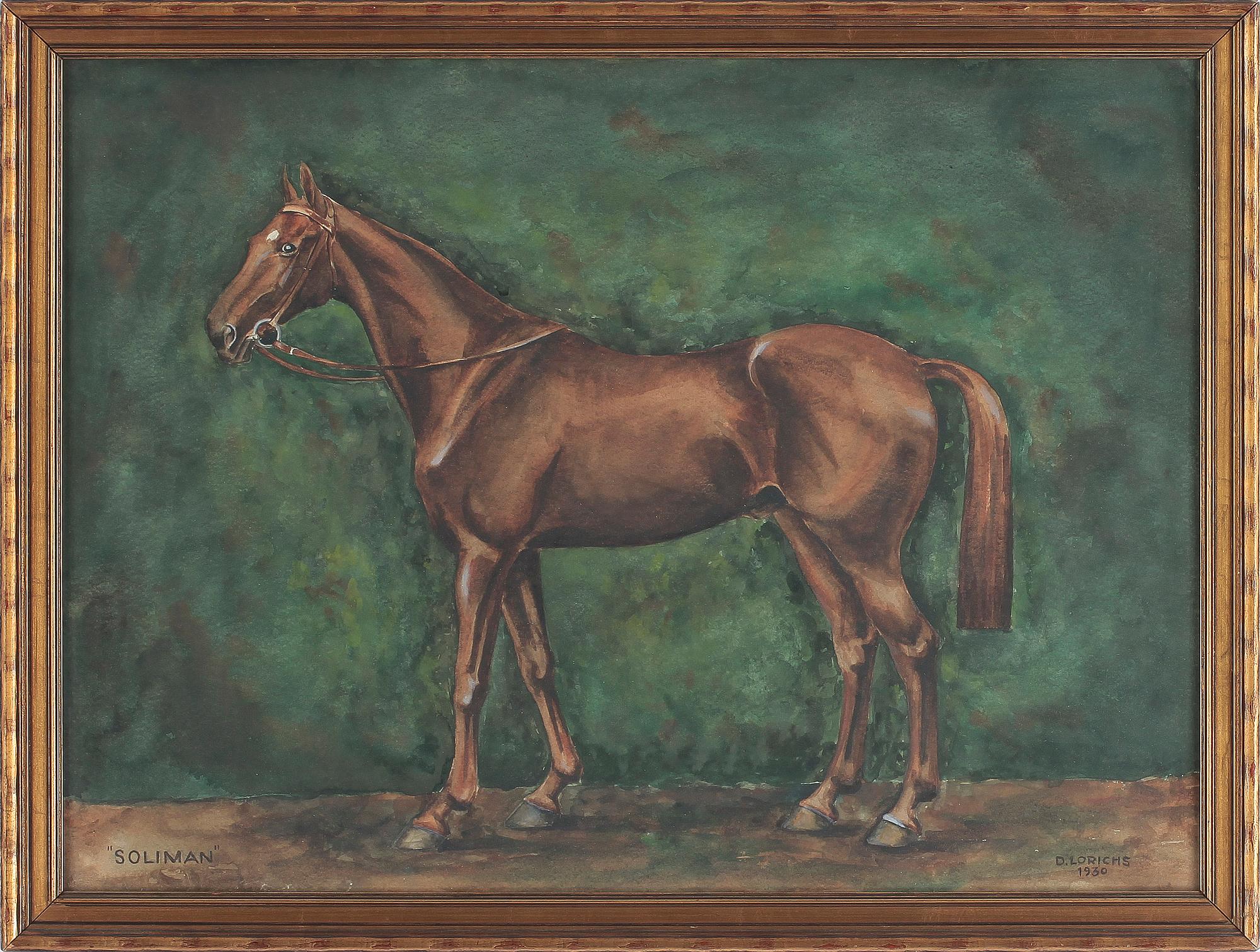 OKÄND KONSTNÄR, akvarell, bär signatur "D. Lorichs" daterad 1930.