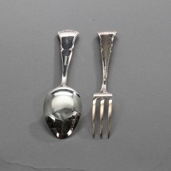 BESTICK, 33+1 delar, silver, "Chippendale" 1955-2005. Tot. vikt (inklusive blad) ca 605 g.