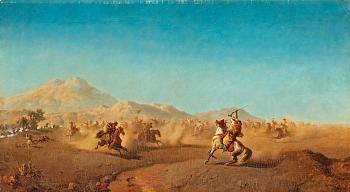 816. Henric Ankarcrona, Battle scene at the foot of the Atlas mountains.