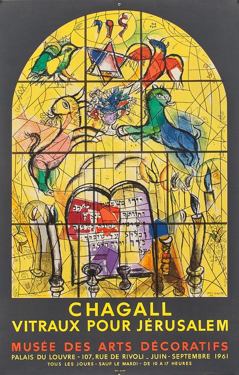 MARC CHAGALL, affisch, Mourlot 1961.