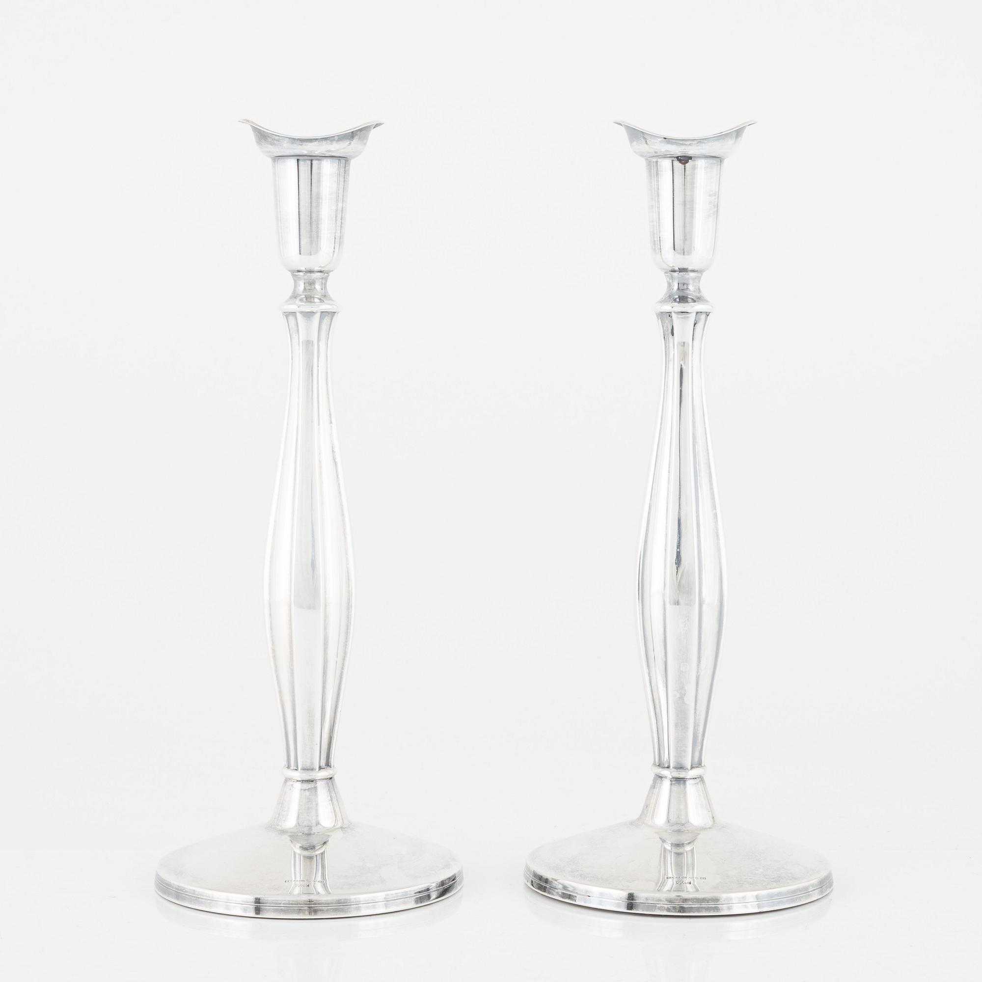 Tore Eldh, a pair of silver candlesticks, Ceson Guldvaru Ab, Gothenburg 1962.