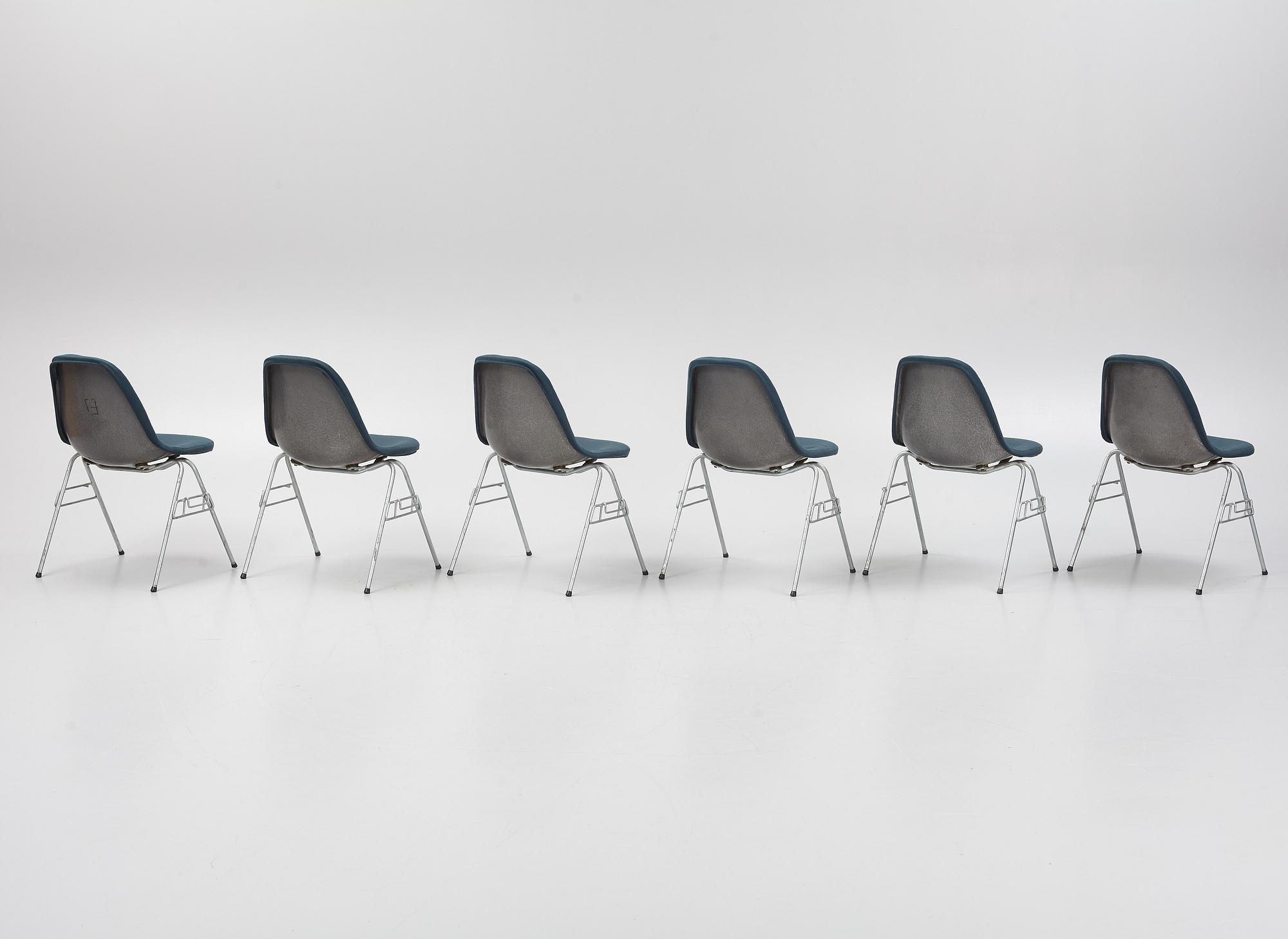 Charles & Ray Eames, stolar, 6 st. "DDS-I",  licenstillverkad av Hille of London Ltd, England, 1960/70-tal.