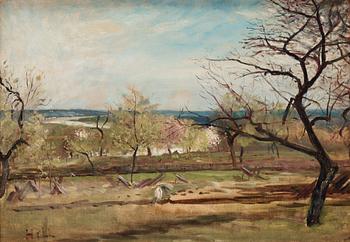 754. Carl Fredrik Hill, ”Landskap med fruktträd” (Landscape with fruit trees).