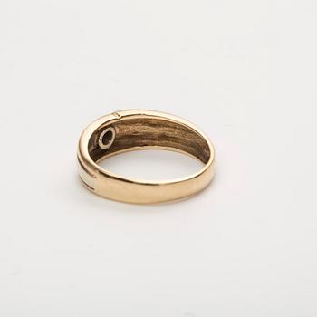 RING, 14K guld, briljantslipad diamant, ca 0,08 ct.