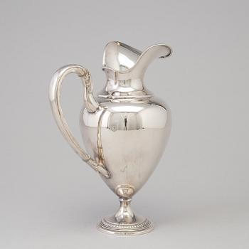 A German sterling silver claret jug, early 20th century.