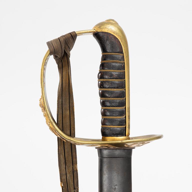 Sabre Swedish, 1893 pattern for cavalry officer with scabbard.