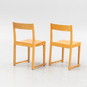 Sven Markelius, a set of six birch 'Orkesterstolen' chairs, mid 20th Century.