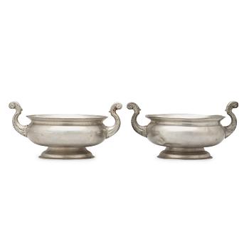 1640. Two Swedish pewter bowls by M Leffler 1819/25.