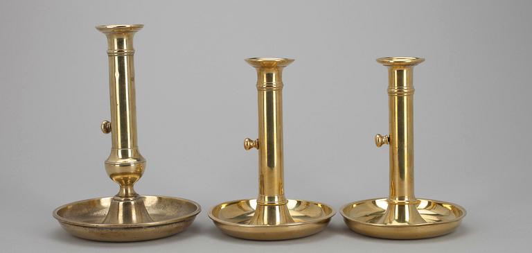 LJUSSTAKAR, 1+2, mässing, 1800-talets senare hälft.